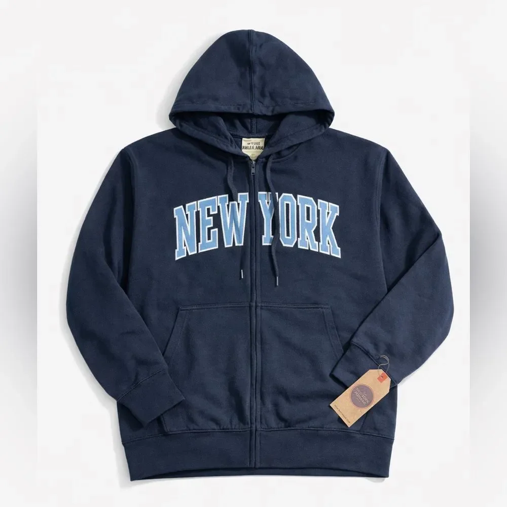 New York Zip-Up Hoodie Unisex Oversized Streetwear” Sz Large NWT